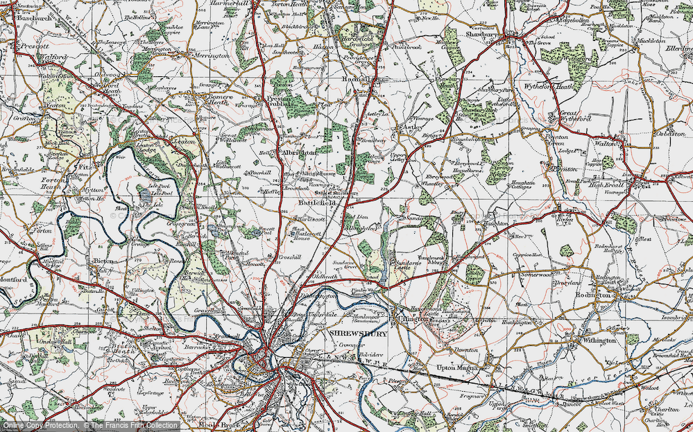 Old Map of Battlefield, 1921 in 1921