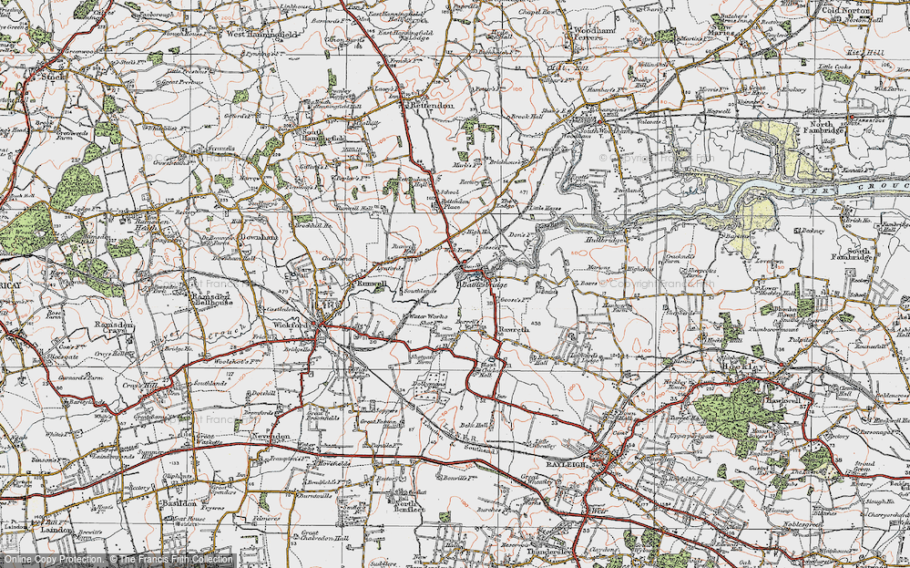 Old Map of Battlesbridge, 1921 in 1921