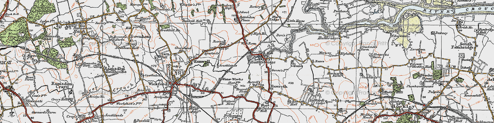 Old map of Battlesbridge in 1921