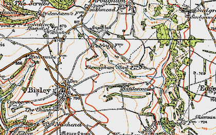 Old map of Battlescombe in 1919