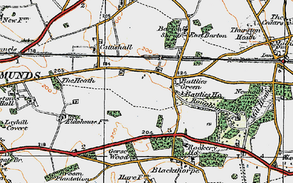 Old map of Battlies Green in 1921