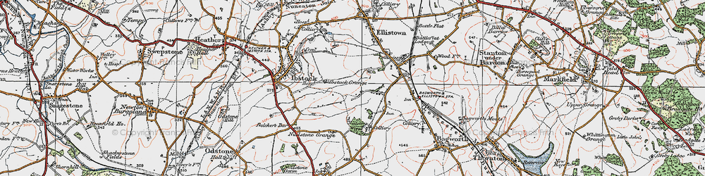 Old map of Battram in 1921