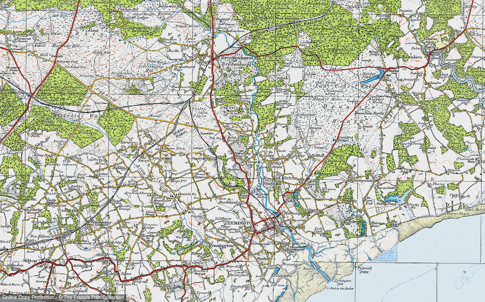 Old Map of Battramsley Cross, 1919 in 1919