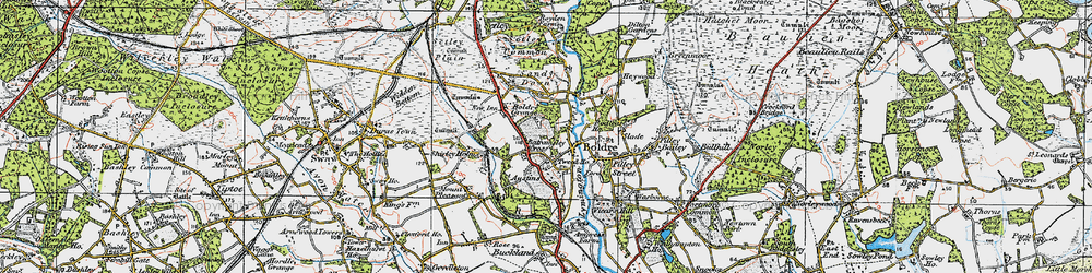 Old map of Battramsley Cross in 1919