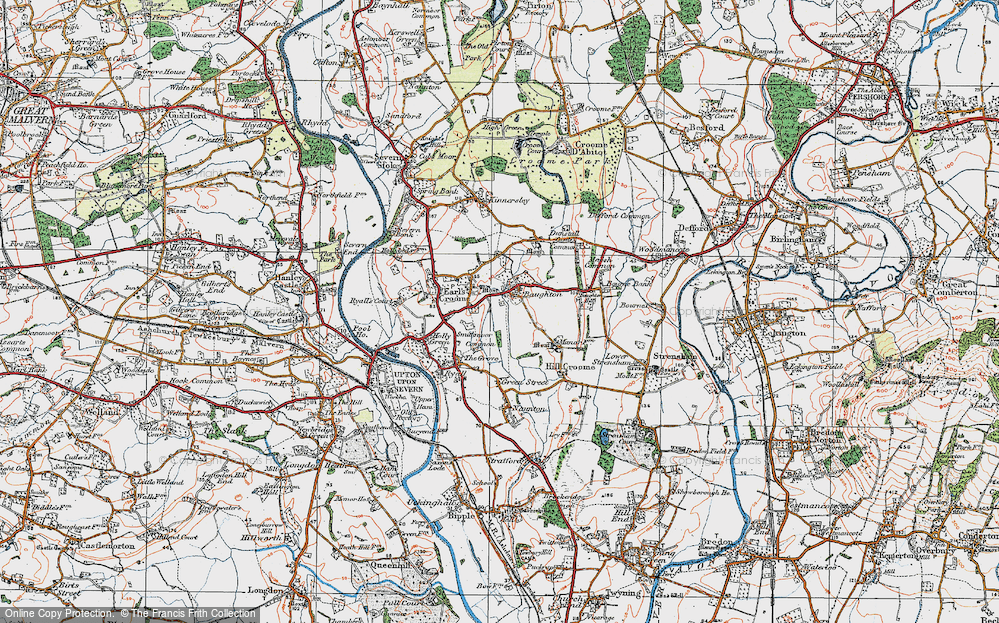 Old Map of Baughton, 1920 in 1920