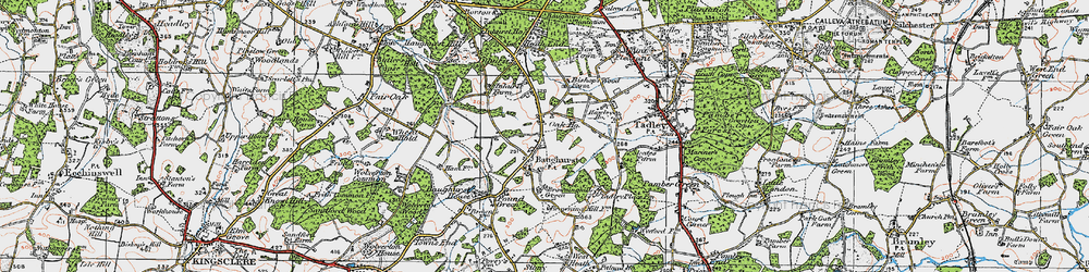 Old map of Baughurst in 1919