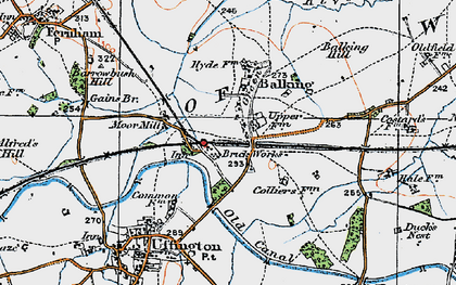Old map of Baulking in 1919