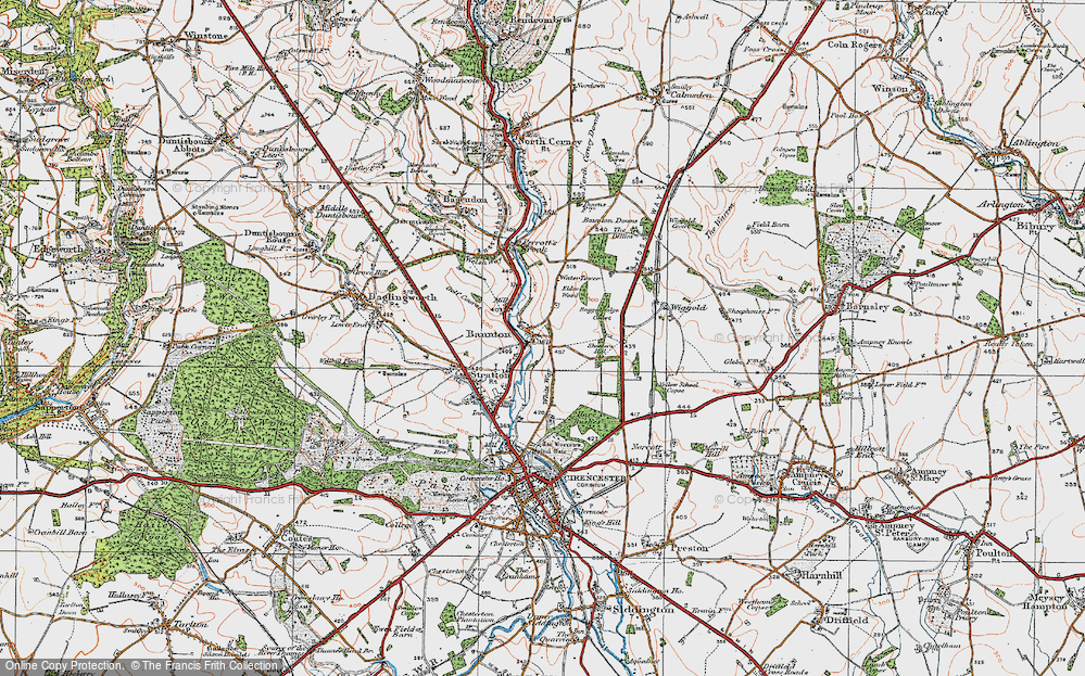 Old Map of Baunton, 1919 in 1919