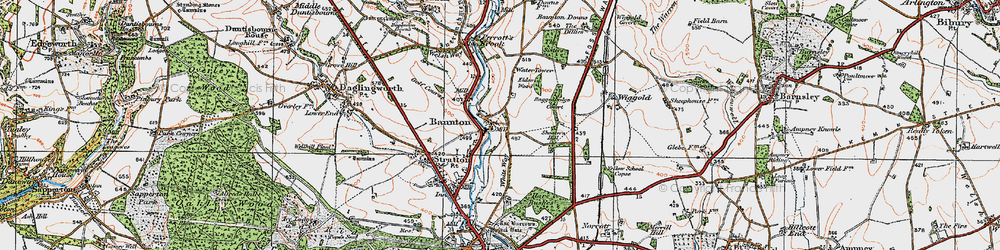 Old map of Baunton in 1919
