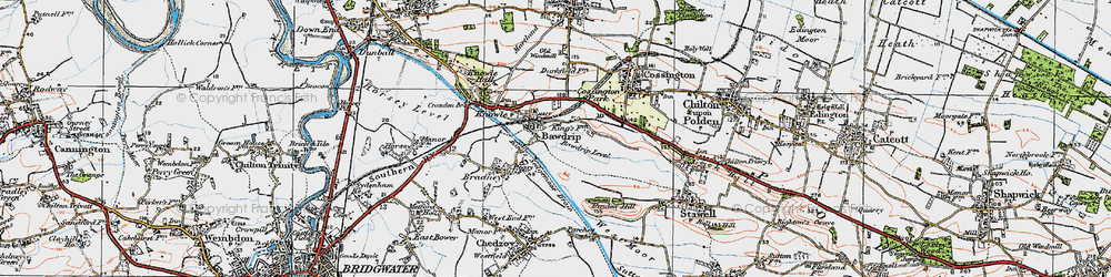 Old map of Bawdrip Level in 1919