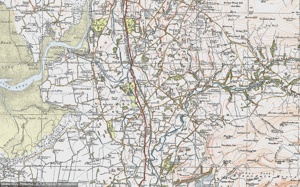 Old Map of Bay Horse, 1924 in 1924