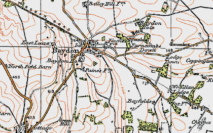 Old map of Baydon Hole in 1919