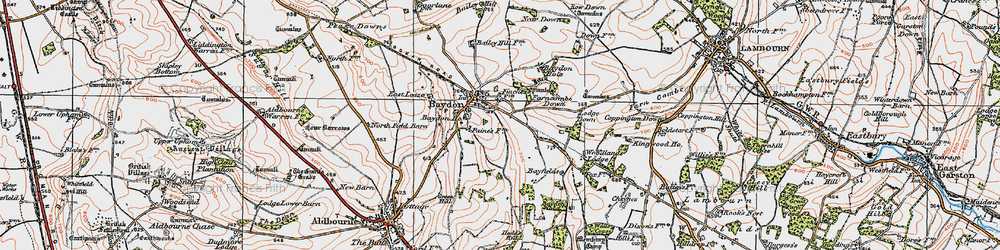 Old map of Baydon Wood in 1919