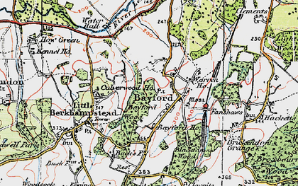 Old map of Bayford Wood in 1919