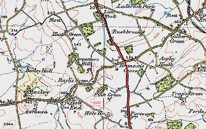 Old map of Baylis Green in 1919