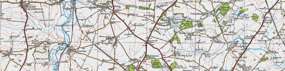 Old map of Baynard's Green in 1919