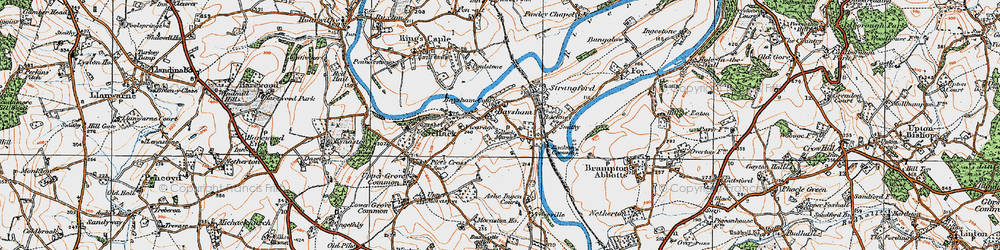 Old map of Baysham in 1919