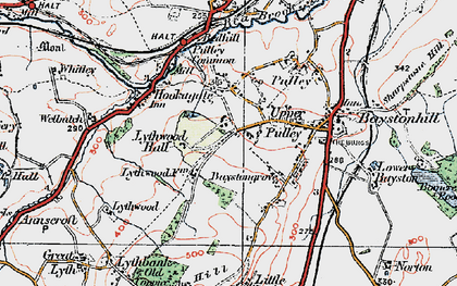 Old map of Bayston Hill in 1921