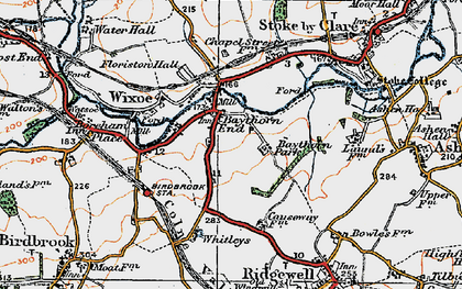 Old map of Baythorne End in 1921