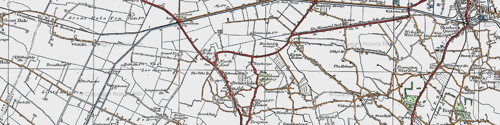 Old map of Baythorpe in 1922