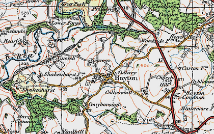 Old map of Bayton in 1920