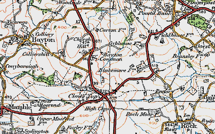 Old map of Bayton Common in 1920