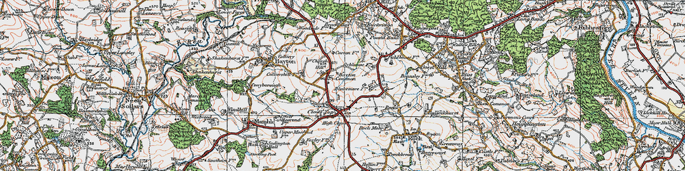 Old map of Bayton Common in 1920