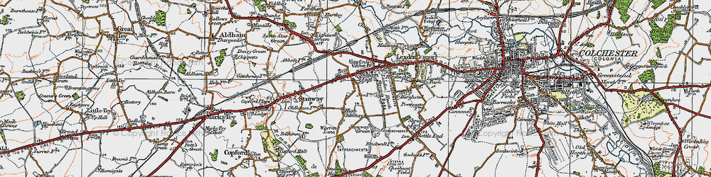 Old map of Beacon End in 1921