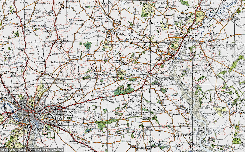 Old Map of Beacon Hill, 1921 in 1921