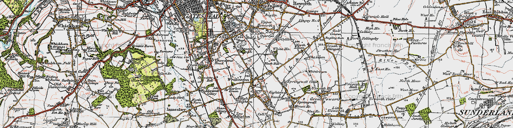 Old map of Beacon Lough in 1925