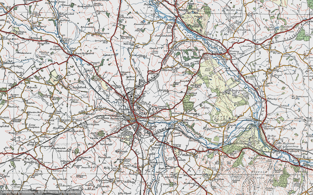 Old Map of Historic Map covering Blackheath Covert in 1921