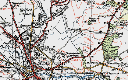 Old map of Beaconside in 1921