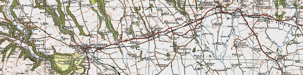 Old map of Boon Woods in 1925