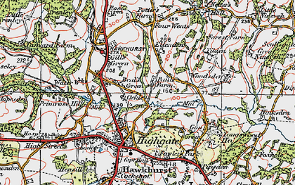 Old map of Beal's Green in 1921