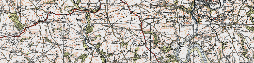 Old map of Amy Down in 1919