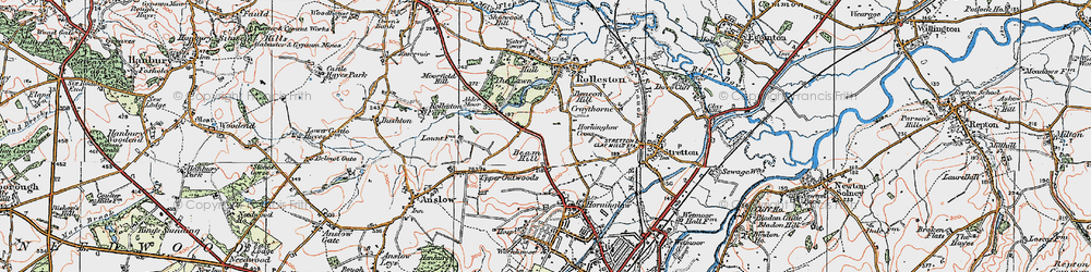 Old map of Beam Hill in 1921