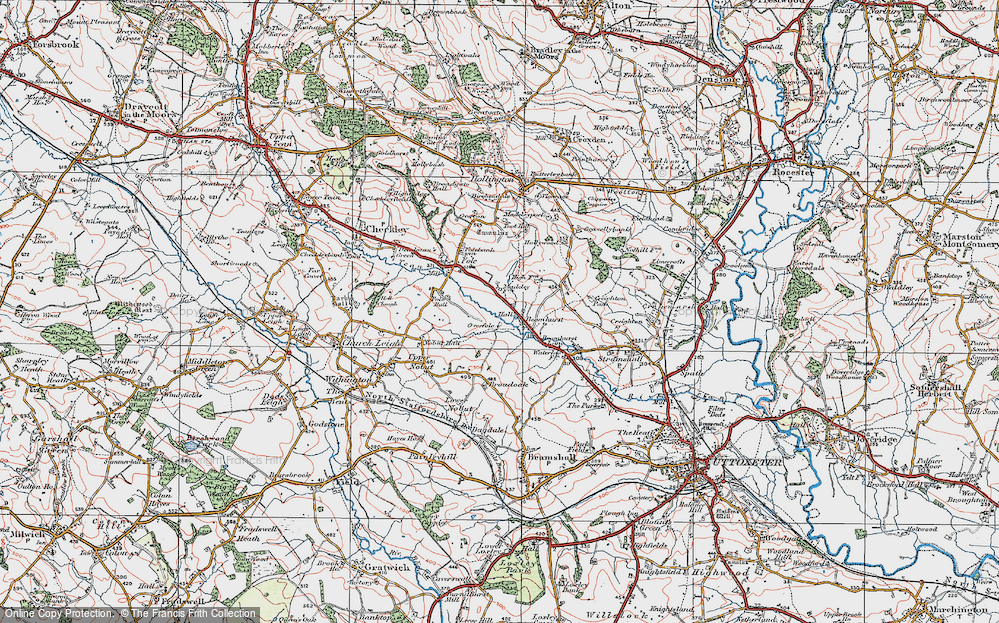 Old Map of Beamhurst, 1921 in 1921