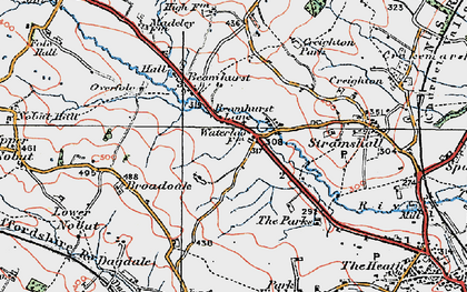 Old map of Beamhurst Lane in 1921