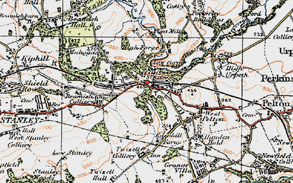 Old map of Beamish in 1925