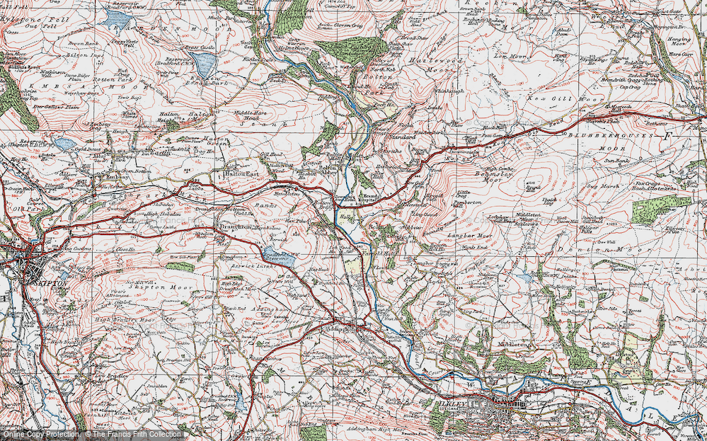 Old Map of Beamsley, 1925 in 1925
