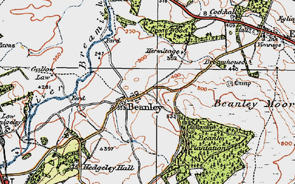 Old map of Beanley in 1926