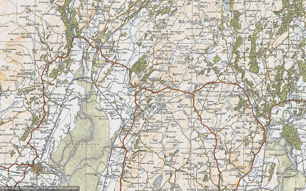 Old Map of Historic Map covering Beck Stones in 1925