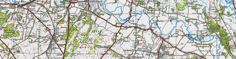 Old map of Bear Cross in 1919