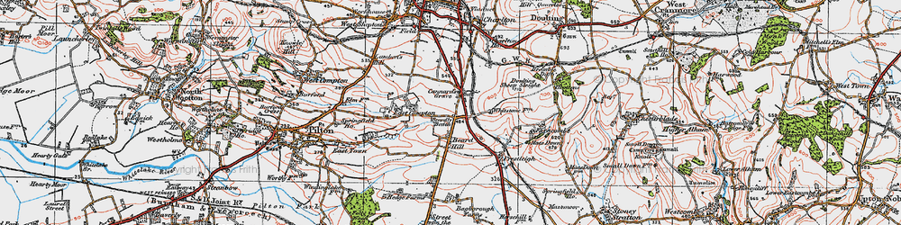 Old map of Beardly Batch in 1919