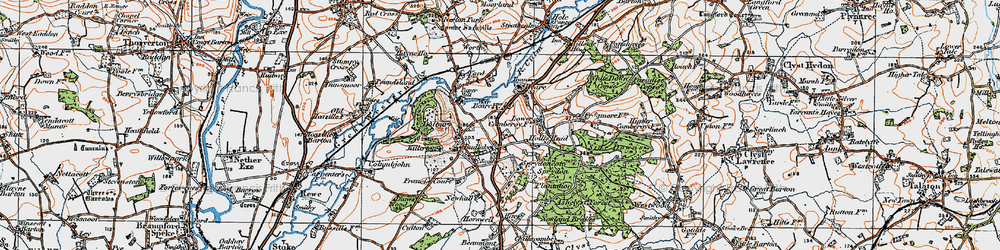 Old map of Killerton Park in 1919