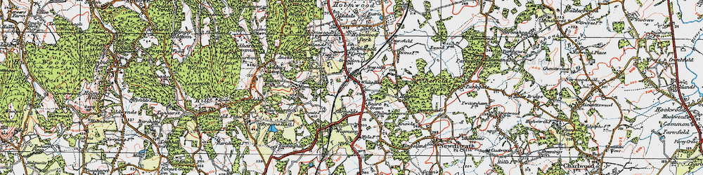 Old map of Beare Green in 1920