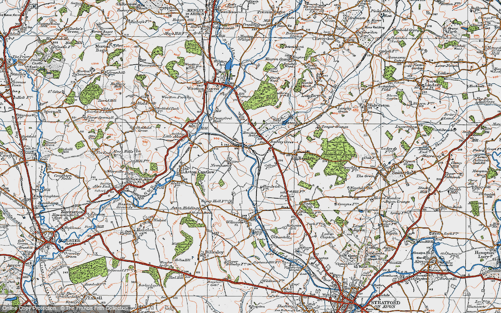 Old Map of Bearley Cross, 1919 in 1919