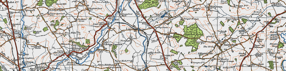 Old map of Bearley Cross in 1919