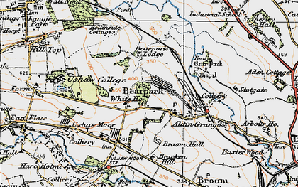 Old map of Bearpark in 1925