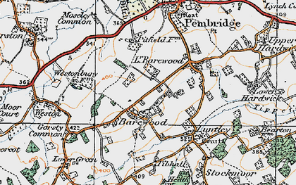 Old map of Bearwood in 1920